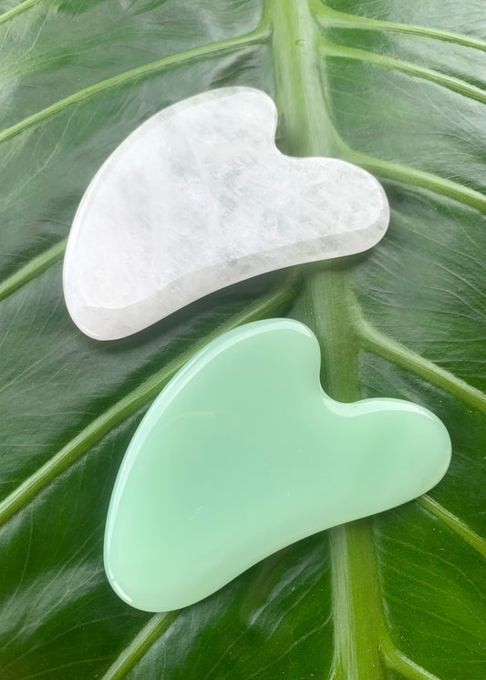 GUA SHA STONE - Facial Massage Tool                         Jade | Clear Quartz