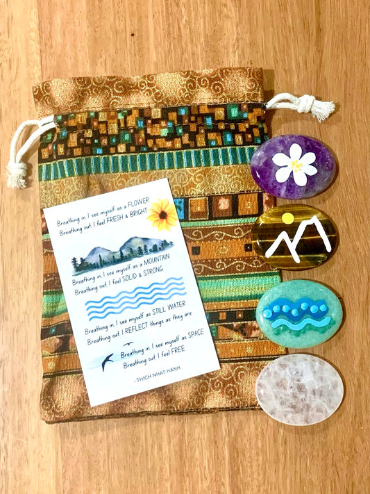 Meditation Set - hand painted stones