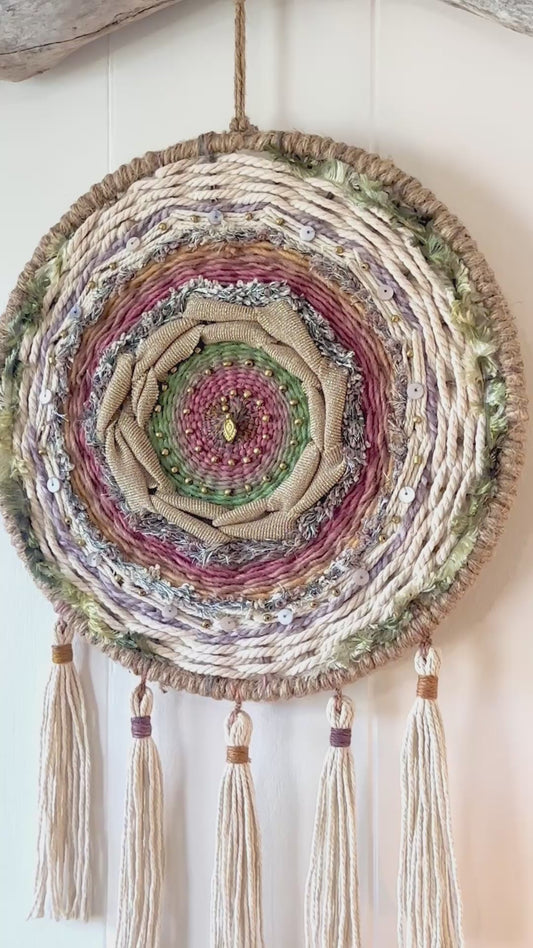 Mandala Weave on sun bleached driftwood